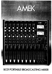 Amek BCI - Analog Recording Console Forum