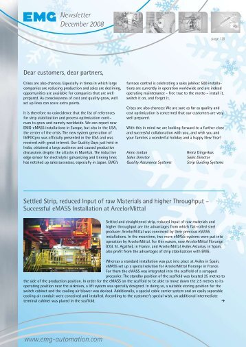 Newsletter December 2008 - EMG Automation GmbH