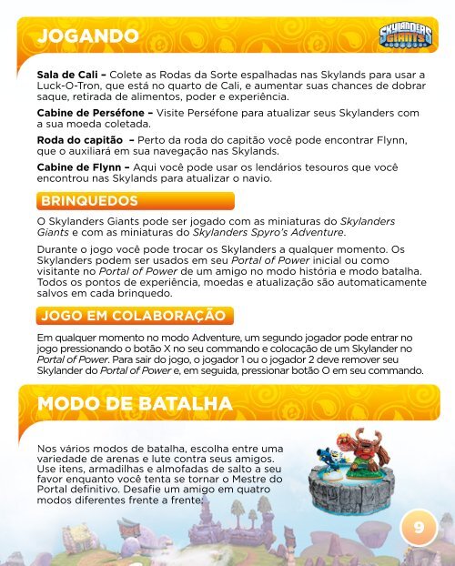 manual do jogo skylanders giants para ps3