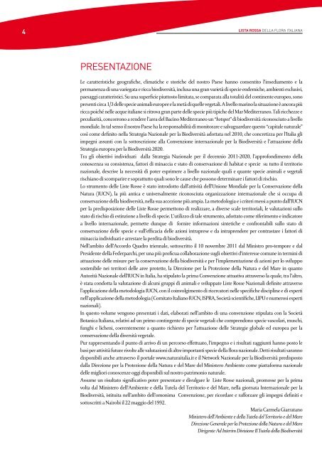 Lista Rossa della Flora italiana - Governo Italiano