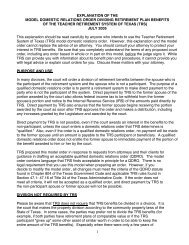 Explanation of the Model Domestic Relations Order - TRS