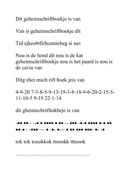 Geheimschrift - werkboekjes.nl