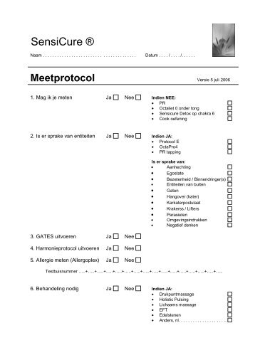 Meetprotocol invulformulier