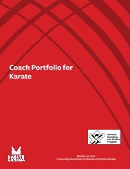 Coach Portfolio for Karate - Karate Canada