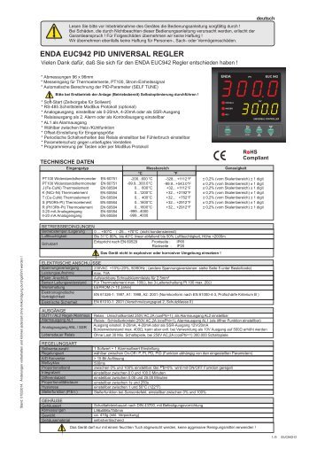 enda euc942 pid universal regler - SURAN Industrieelektronik