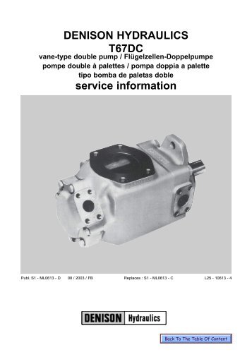 DENISON HYDRAULICS T67DC service information - DDKS ...