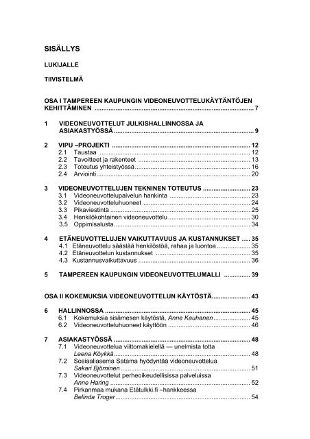 ASIANTUNTIJA-AIKAA ETÃNEUVOTTELUILLA - Tampere