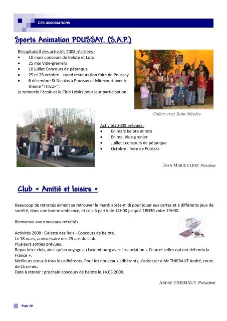 Janvier 2009 - Poussay Informatique