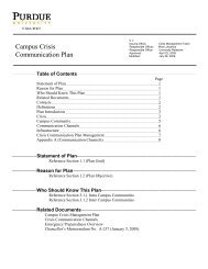 Campus Crisis Communication Plan - Purdue University Calumet