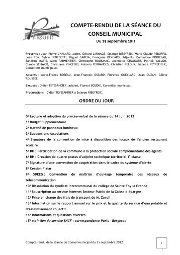 compte-?rendu de la séance du conseil municipal - Ville de Pineuilh