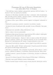 Programma del corso di Meccanica Quantistica AA 2012â2013, Prof ...