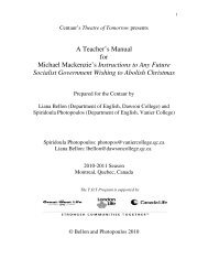 A Teacher's Manual for Michael Mackenzie's ... - Centaur Theatre