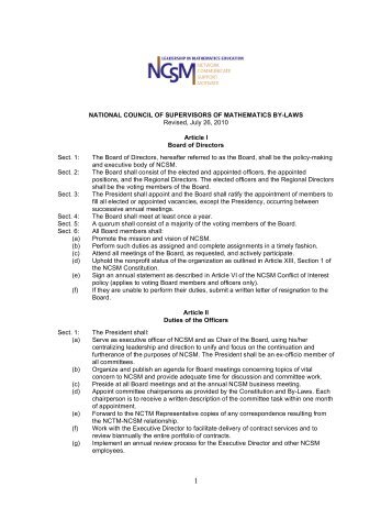 The Board of - NCSM