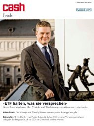 «ETF halten, was sie versprechen» - Cash