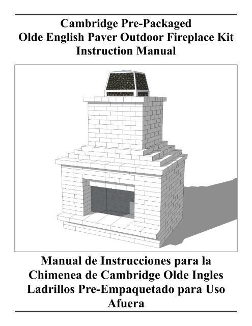 2011 10 Cambridge Pre-Packaged Olde English Paver Fireplace Kit