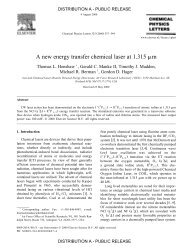 A new energy transfer chemical laser at 1.315 mm - World Lasers, Inc.