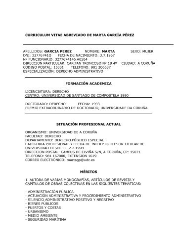 curriculum vitae abreviado de marta garcÃ­a pÃ©rez apellidos: garcia ...