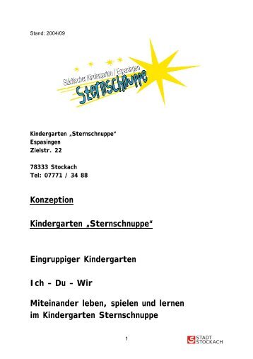 Konzeption Kindergarten â€žSternschnuppe ... - Stadt Stockach