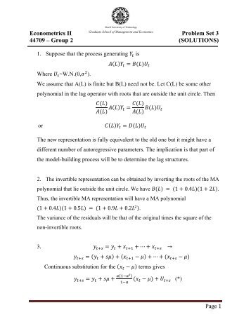 Econometrics II Problem Set 3 44709 â Group 2 (SOLUTIONS)