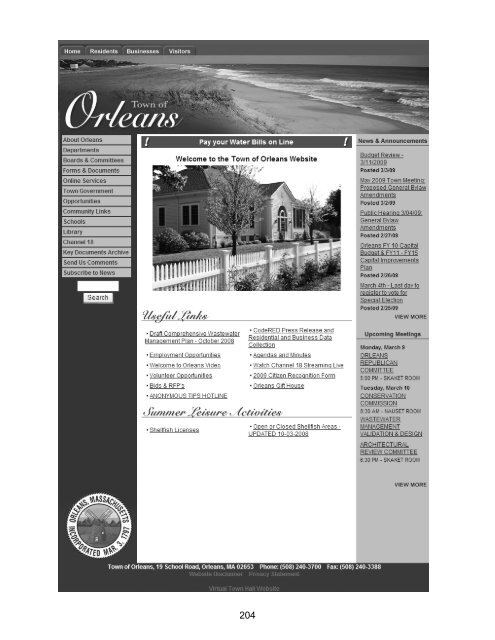 ORlEANS ANNUAl TOwN REPORt FOR YEAR ... - Town Of Orleans