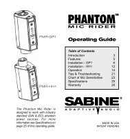 Operating Guide - Sabine, Inc.