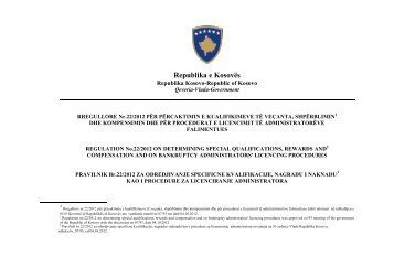 rregullore nr. 22/2012 - Ministria e DrejtÃ«sisÃ«