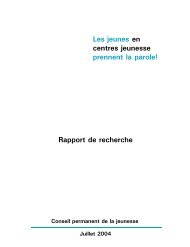 Les jeunes en centres jeunesse prennent la parole! - rapport de ...