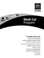 Medi-Cal Program - LA Care Health Plan