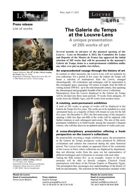 The Galerie du Temps at the Louvre-Lens A unique presentation of ...