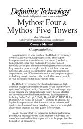 Mythos Four & Mythos 5 Manual - Definitive Technology