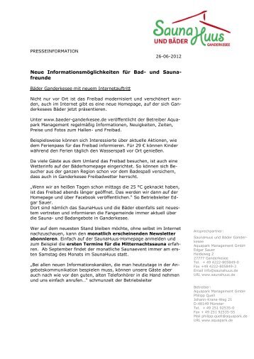 SaunaHuus_Vorlage PR-Text - Gemeinde Ganderkesee