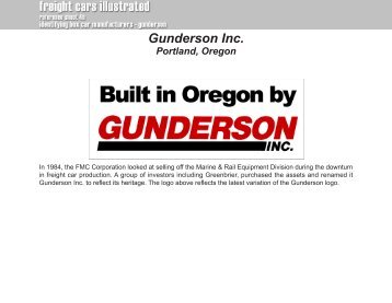 Gunderson Inc. Portland, Oregon - Freight Cars Illustrated