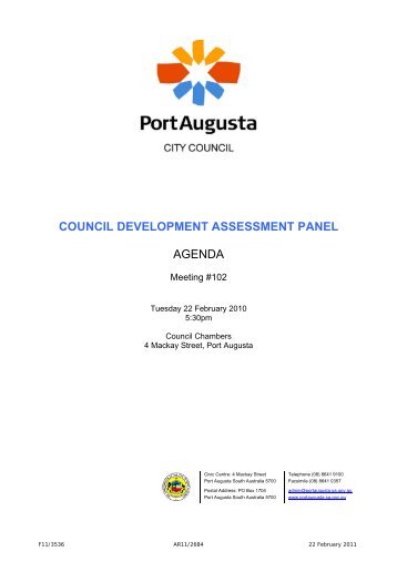council development assessment panel agenda - Port Augusta - SA ...