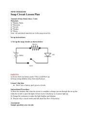 Snap Circuit Lesson Plan - MTU Mind Trekkers