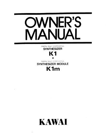 QWNER'S MANUAL - Kawai Technical Support