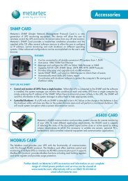 UPS Accessories Datasheet Metartec UPS Accessories Datasheet ...