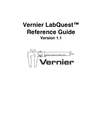 Original LabQuest Reference Guide - Vernier Software & Technology