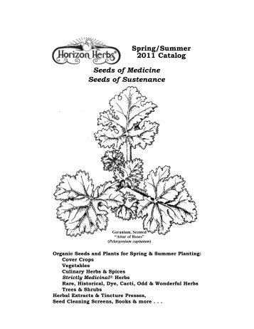 Spring/Summer 2011 Catalog Seeds of Medicine ... - Horizon Herbs