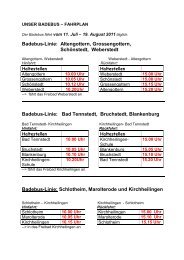 Badebus-Linie: Altengottern, Grossengottern, Schönstedt ...