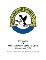 BY–LAWS OF NORTHBROOK SPORTS CLUB (Incorporated 1947)