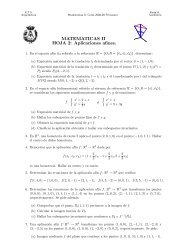 MATEMATICAS II HOJA 2: Aplicaciones afines.