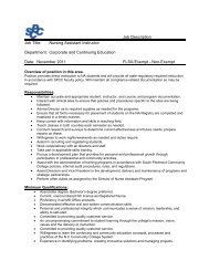 Job Description Job Title: Nursing Assistant Instructor Department ...