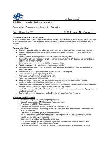 nursing assistant job duties