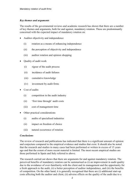 Mandatory rotation of audit firms - ICAEW