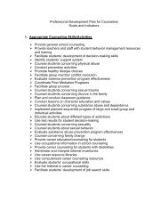 Professional Development Plan for Counselors