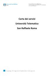 Carta dei servizi UniversitÃ  Telematica San Raffaele Roma