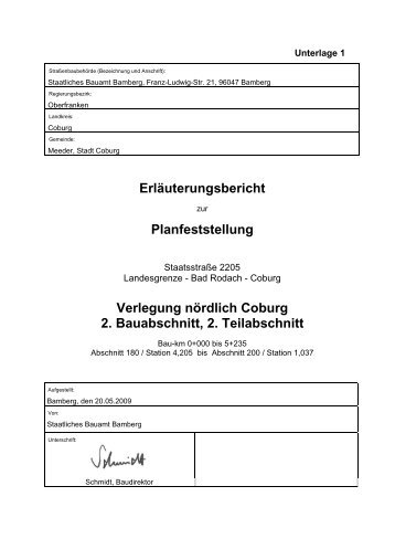 Erläuterungsbericht zur Staatsstraße 2205, Verlegung nördlich ...