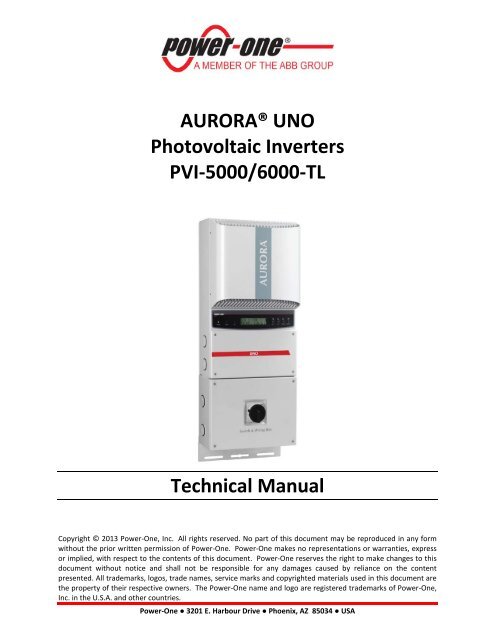 AURORA® UNO Photovoltaic Inverters PVI-5000/6000 ... - Power-One
