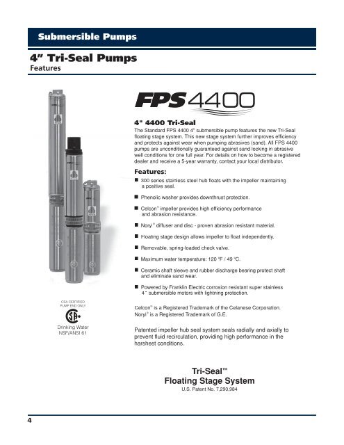 NEW FRANKLIN ELECTRIC PUMP END FPS4400 10FA07S4-PE 10 GPM 