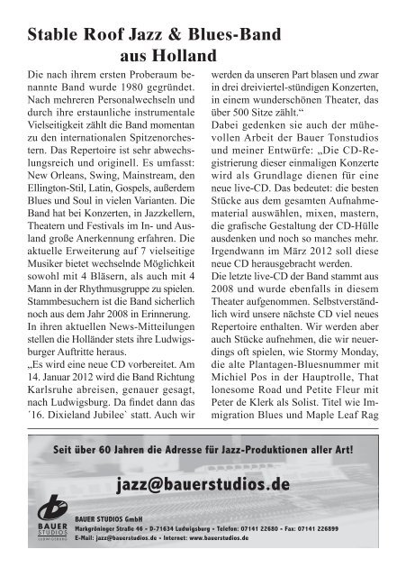 Fine Selected Classic Jazz - Ludwigsburger Kultursommer & in der